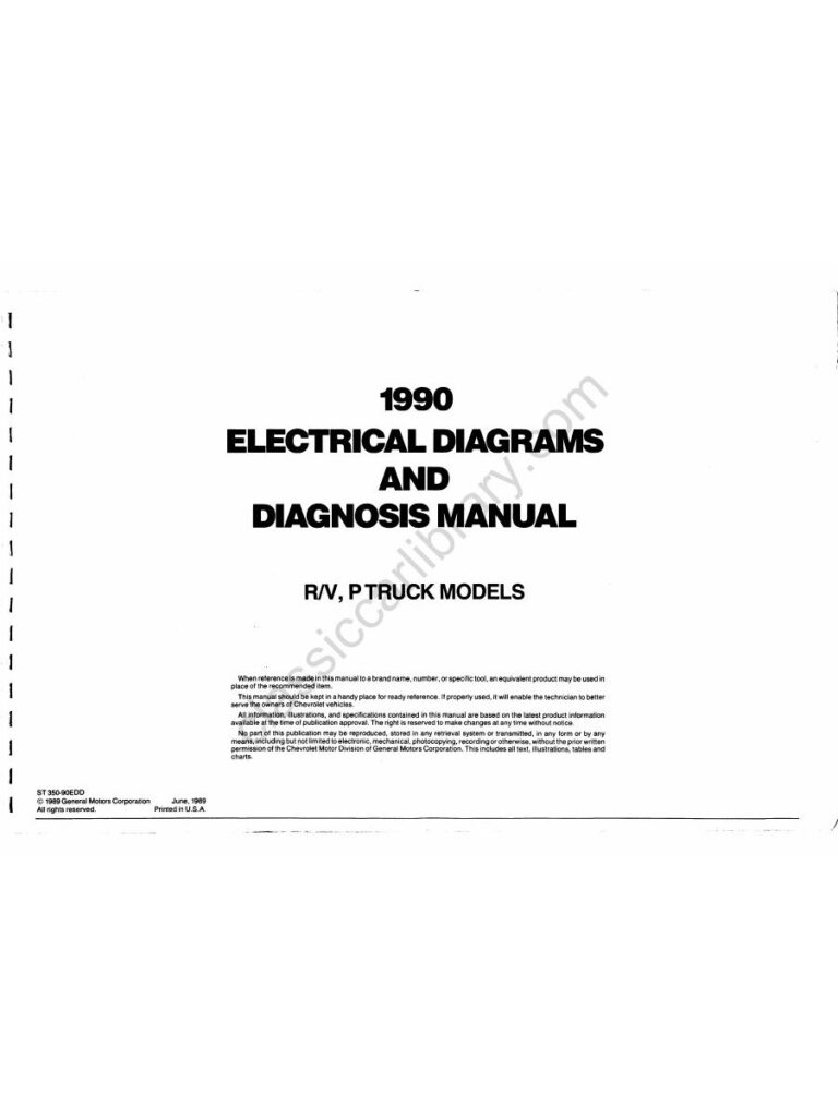 Cover of 1990 Chevrolet R/V and P Truck Electrical Diagrams and Diagnosis