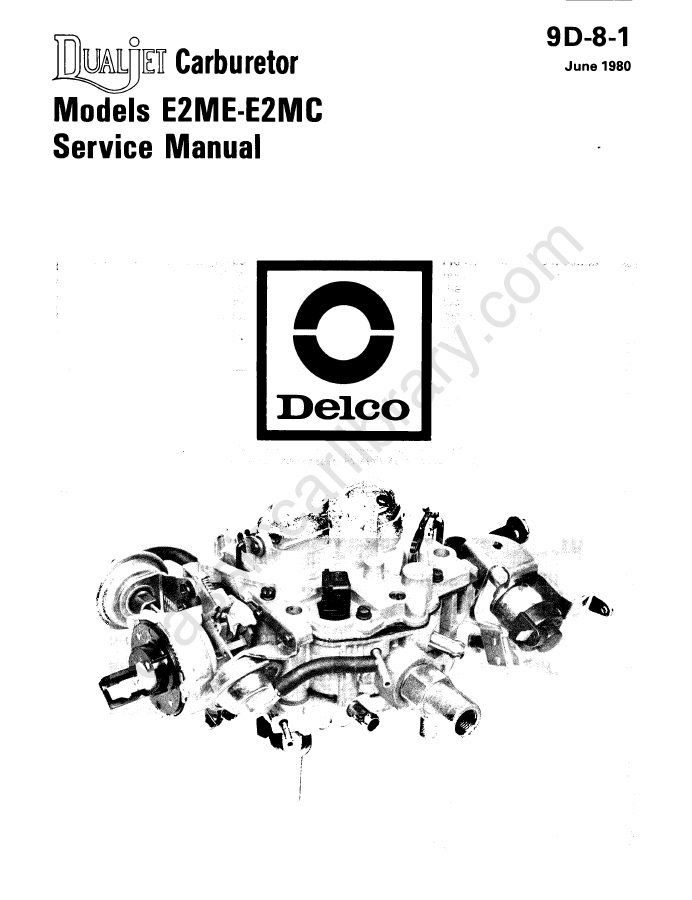 Cover of 1980–1986 Rochester Dualjet E2ME and E2MC Carburetor Service Manual