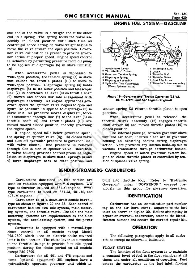 Cover of GMC Bendix-Stromberg WW and WWC Carburetor Service Manual Section